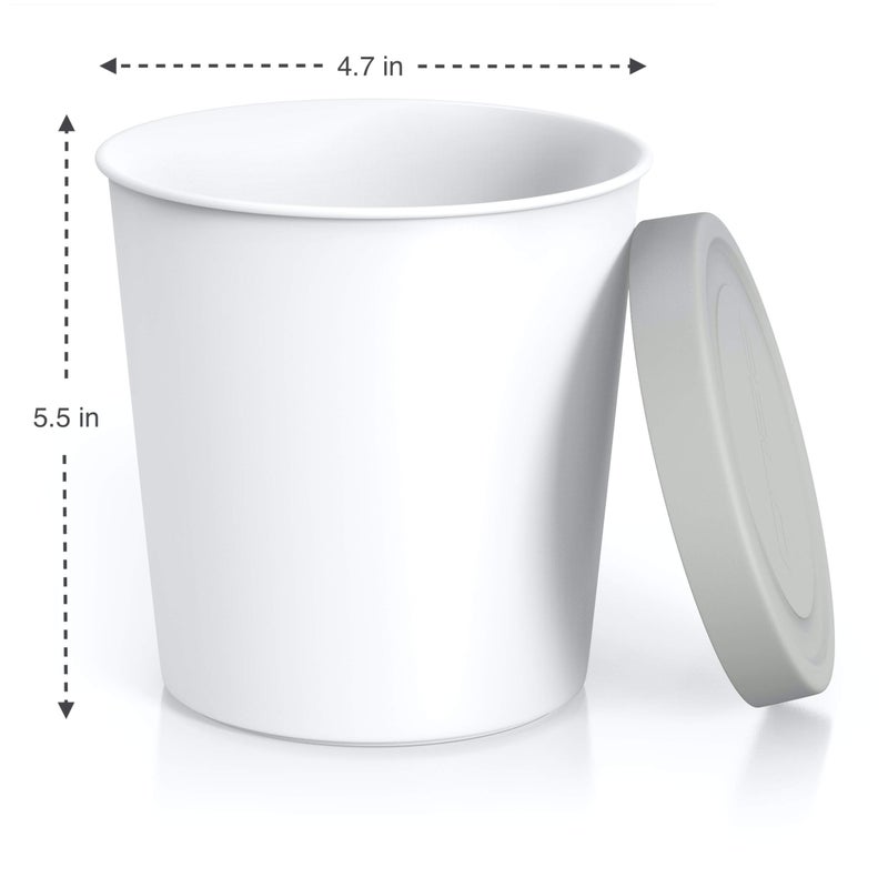 BALCI - Premium Ice Cream Containers (2 Pack - 1 Quart Each) Perfect Freezer Storage Tubs with Lids for Ice Cream, Sorbet and Gelato! - Grey - Image 4
